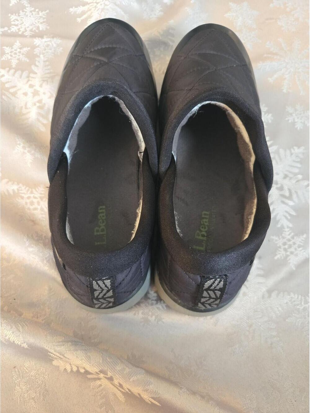 L.L. Bean Women's Quilted Mountain Slippers Black Size 7 Medium - Picture 2 of 6